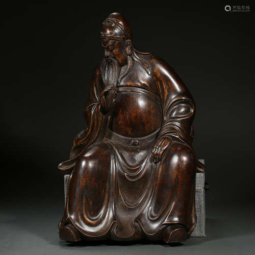 CHINESE QING DYNASTY AGARWOOD GUAN GONG