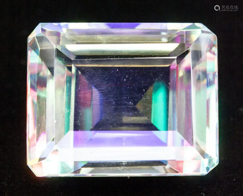 197.00ct Emerald Cut Natural Mystic Quartz GGL