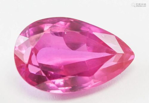10.60ct Pear Cut Pink Natural Ruby GGL