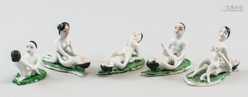 Lot of 5 Amorous Couple Porcelain Figures