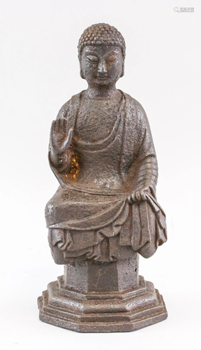 Korean Bronze Seated Buddha 8th Century