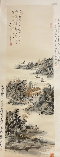 A CHINESE PAINTING OF NATUREL SCENERY