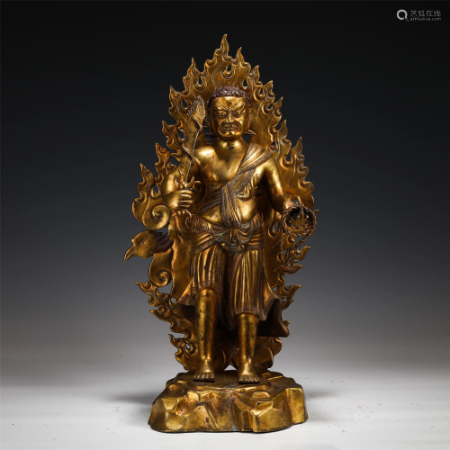 A CHINESE GILT BRONZE FIGURE OF BUDDHA STATUE