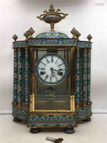 A CHINESE CLOISONNE CLOCK