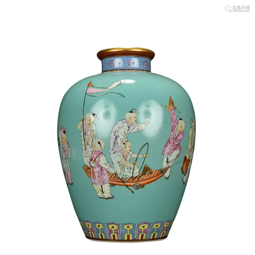 FAMILLE-ROSE 'CHILDREN' MEIPING VASE