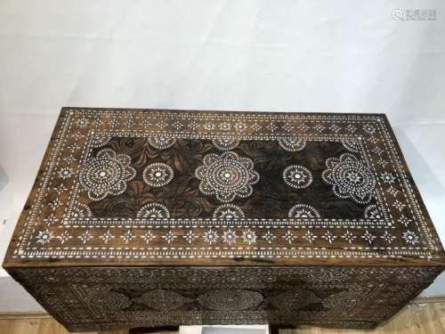 Islamic Wooden and Mother of Pearl Box with Islamic Inscript...