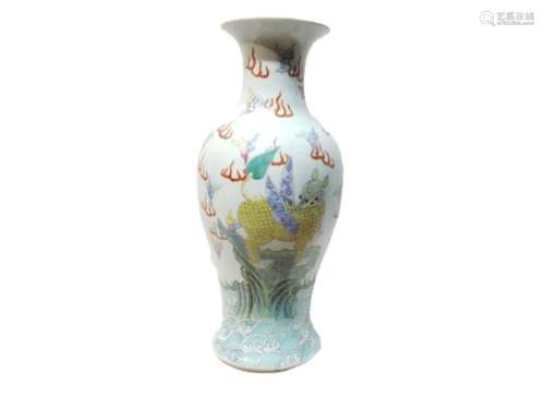 19th Century Chinese Famille Rose Qing Vase