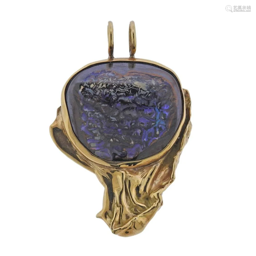 18k Gold Opal Large Pendant