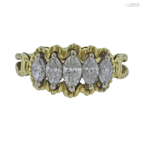 14k Gold Marquise Diamond Ring