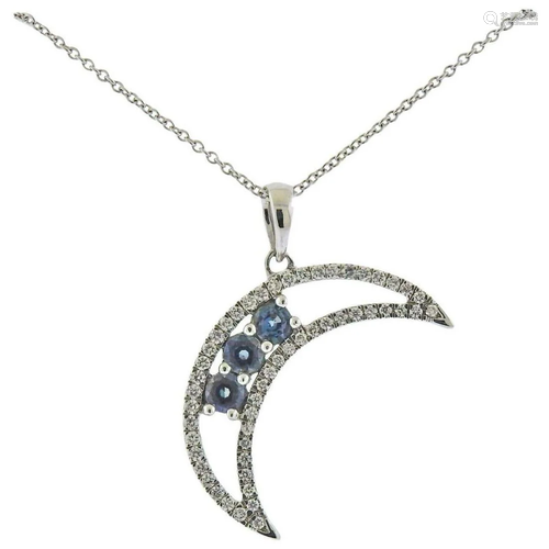 Mark Henry Alexandrite Diamond Gold Half Moon Pendant