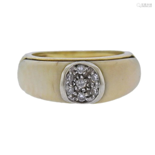 18k Gold Hardstone Diamond Ring