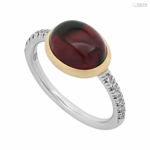 Mimi Milano Gold Garnet Diamond Ring