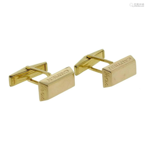 Cartier Yellow Gold Quarter Ounce Bar Cufflinks