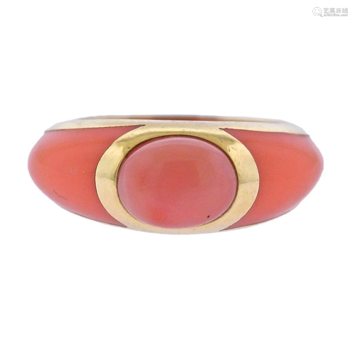 Continental 18k Gold Coral Ring