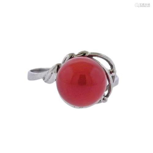 Platinum Coral Ring