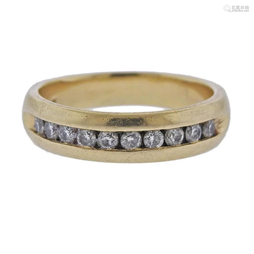 14k Gold Diamond Wedding Band Ring