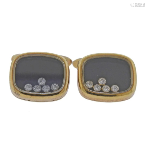 Chopard Happy Diamonds 18k Gold Cufflinks