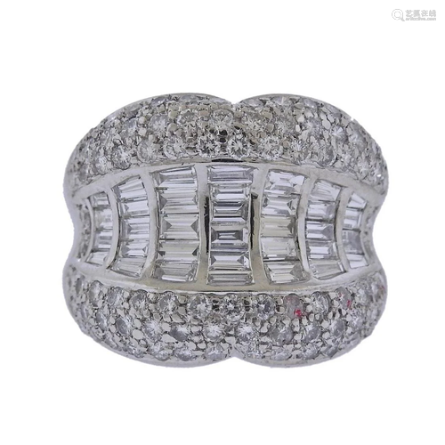 Platinum 3.18ctw Diamond Cocktail Ring