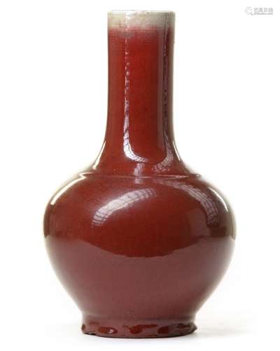 A CHINESE COPPER-RED-GLAZED BOTTLE VASE, CHINA, 19TH CENTURY