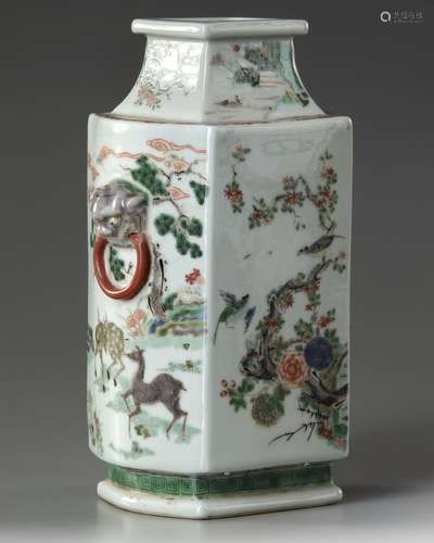 A Chinese famille verte vase