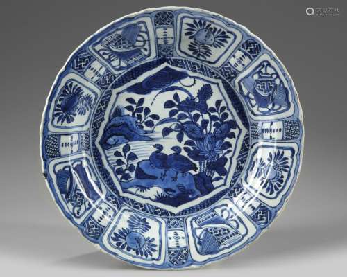 A CHINESE BLUE AND WHITE 'DUCKS AND LOTUS''KRAAK PORSELEIN' ...