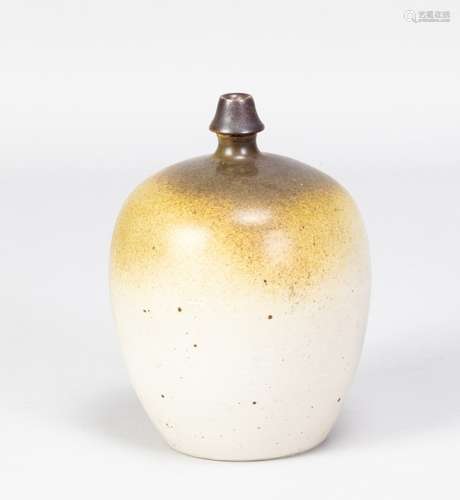 DELAN COOKSON (born 1937); a stoneware vase with mottled iro...