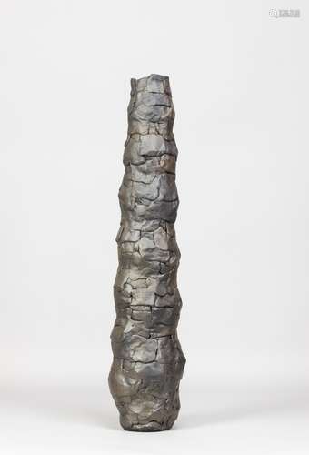 GEOFFREY EASTOP (1921-2014); a tall pot with textured surfac...