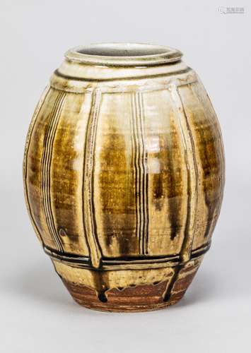 MIKE DODD (born 1943); a stoneware vase with applied and inc...