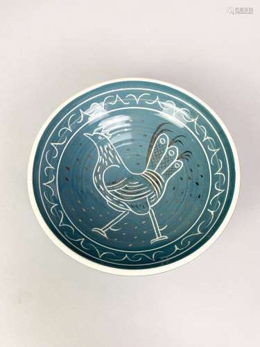 VERA TOLLOW (born 1931); a shallow stoneware bowl covered in...