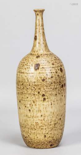 POH CHAP YEAP (1927-2007); a tall stoneware bottle with narr...