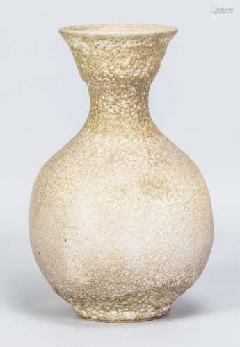 POH CHAP YEAP (1927-2007); a stoneware bottle covered in eru...