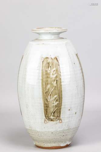 WILLIAM PLUMPTRE (born 1959); a tall stoneware bottle covere...