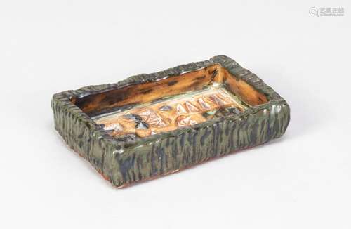 PAMELA NASH (died 1986); a small rectangular earthenware dis...