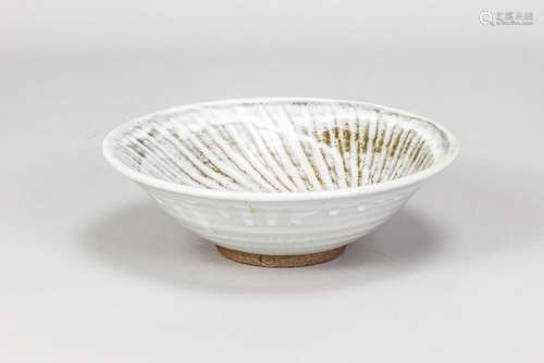 MARIANNE DE TREY (1913-2016); a fluted stoneware bowl partia...