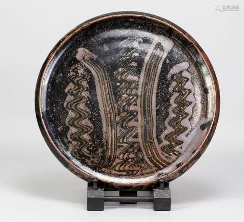 BAWA USHAFA for Abuja Pottery; a large stoneware platter wit...