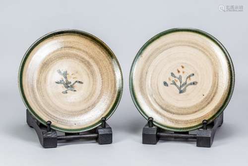 MICHAEL LEACH (1913-1985) for Yelland Pottery; a pair of sto...