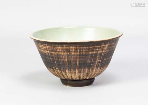 RAY MARSHALL (1913-1986); a stoneware footed bowl with iron ...