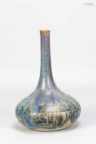 DEREK DAVIS (1926-2008); a large porcelain bottle with narro...