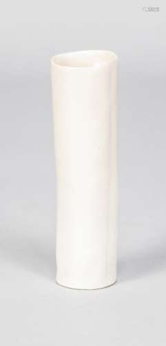 MO JUPP (1938-2018); a small cylindrical porcelain vase, inc...