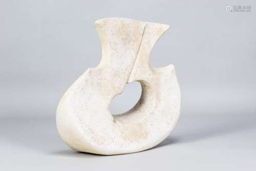 GEORGE WILSON (1924-2004); a stoneware sculpture of abstract...