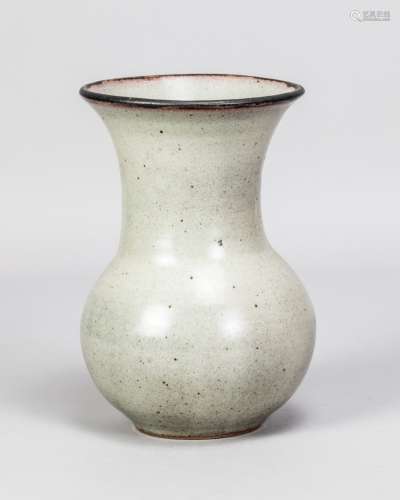 GEORGE WILSON (1924-2004); a bulbous stoneware vase covered ...