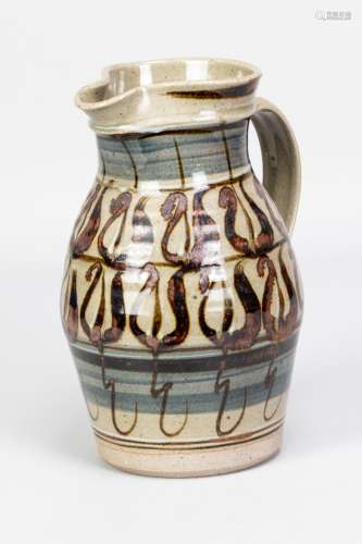 DAVID EELES (1933-2015); a stoneware jug with iron and cobal...
