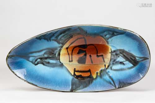 KENNETH CLARK (1922-2012); a long earthenware dish covered i...