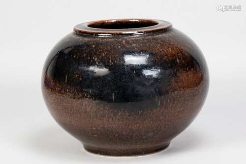 POH CHAP YEAP (1927-2007); a globular stoneware vase covered...