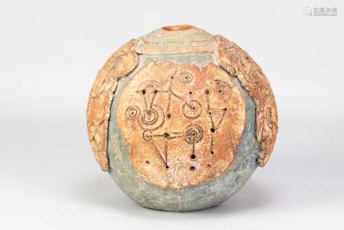 BERNARD ROOKE (born 1938); a large stoneware globular pot wi...