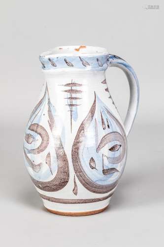 ANN WYNN REEVES (born 1929); a tin glazed earthenware jug wa...