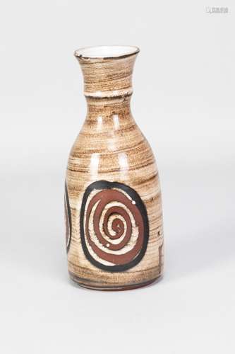 Briglin Pottery; a tin glazed earthenware decanter with scro...