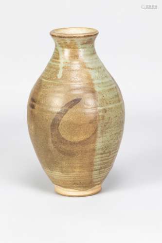 MARGARET REY (1911-2010); a stoneware vase with simple iron ...