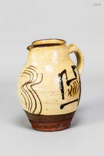 SAM HAILE (1909-1948); a slipware jug partially covered in y...