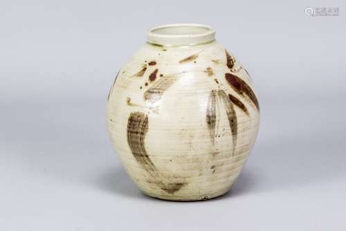 HENRY HAMMOND (1914-1989); a globular porcelain vase with ir...